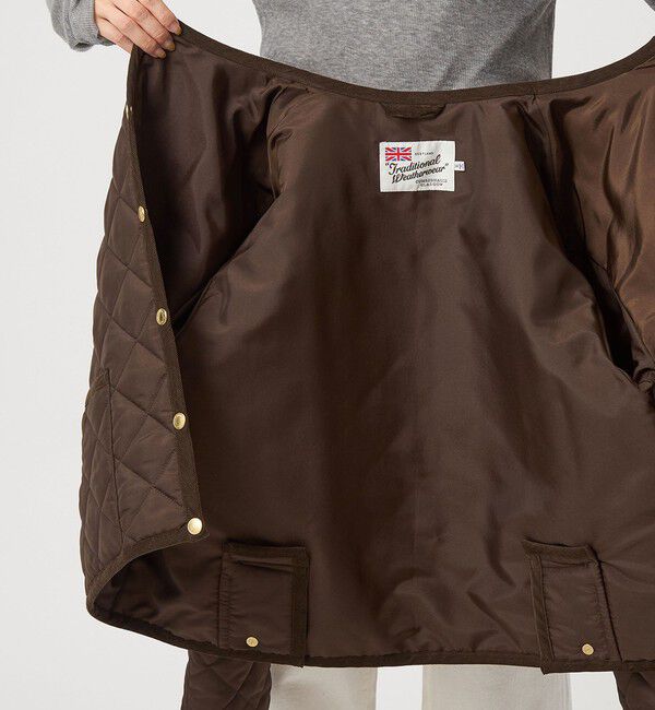 UNITED ARROWS green label relaxing「【別注】＜Traditional Weatherwear＞ARKLEY Aライン キルティング ショート コート」|ノーカラーコート|