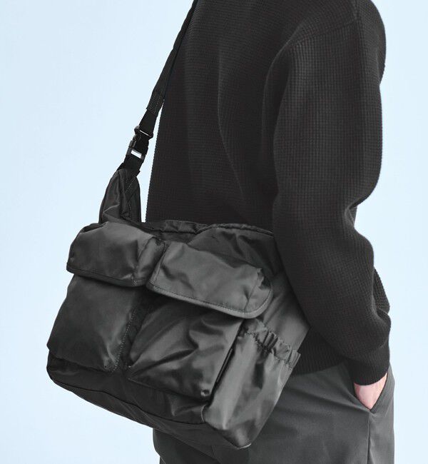 UNITED ARROWS green label relaxing「【WEB限定】WR 2W ダブル フラップ ショルダーバッグ -撥水-」|ショルダー・メッセンジャー|DK.GRAY