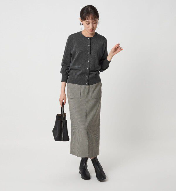 UNITED ARROWS green label relaxing「ラメ クルーネック ニット カーディガン ウォッシャブル」|カーディガン|