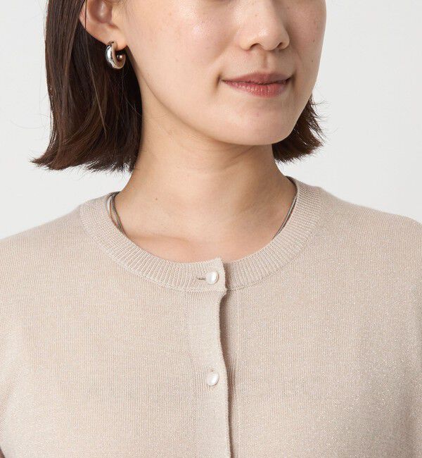 UNITED ARROWS green label relaxing「ラメ クルーネック ニット カーディガン ウォッシャブル」|カーディガン|