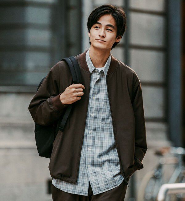 UNITED ARROWS green label relaxing「FREELITCH リブ ブルゾン -ストレッチ-」|ブルゾン・スタジャン|DK.BROWN