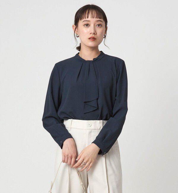 UNITED ARROWS green label relaxing「ネックタイ ロングスリーブ ブラウス」|シャツ・ブラウス|NAVY