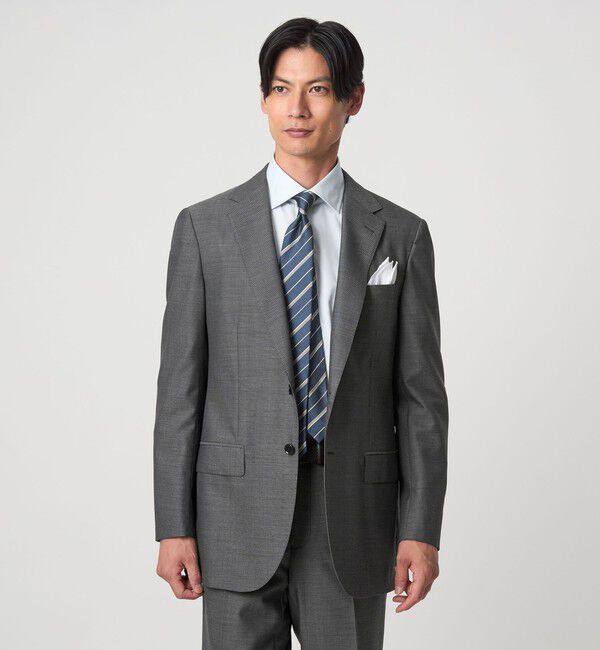 UNITED ARROWS green label relaxing「GUABELLO 組織無地 2B MF スーツジャケット」|スーツ|MD.GRAY