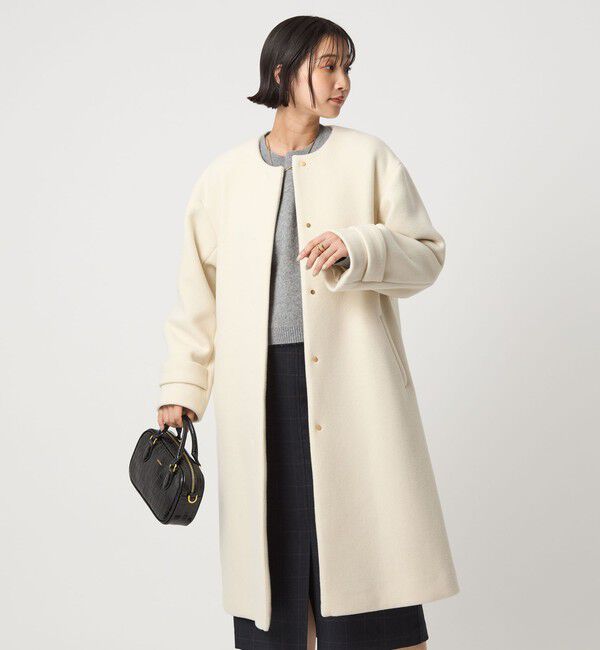 UNITED ARROWS green label relaxing「［size SHORTあり］SENTDALE WOOL セントデールウール ノーカラー コート」|ノーカラーコート|