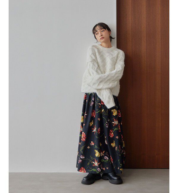 EMMEL REFINES「＜EMMEL REFINES＞EM ミディアムフラワープリント ボリューム スカート」|スカート|