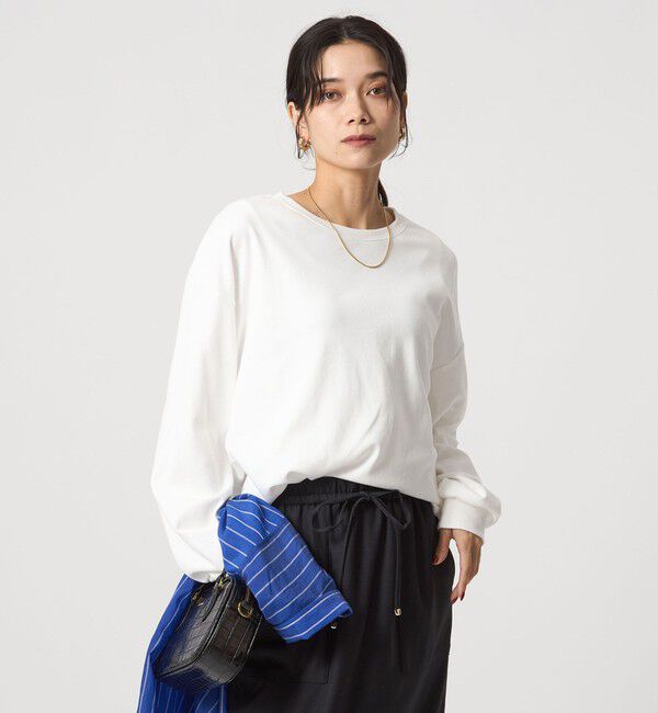 UNITED ARROWS green label relaxing「フィブリル タッチ ロングスリーブ トップス」|Tシャツ・カットソー|WHITE