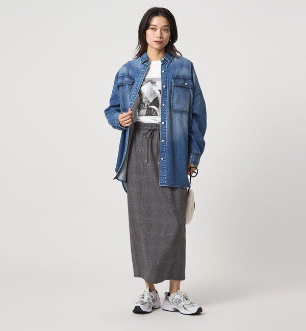 UNITED ARROWS green label relaxing「［size SHORTあり］ツイードライク スカート マシンウォッシャブル 帯電防止」|タイト|