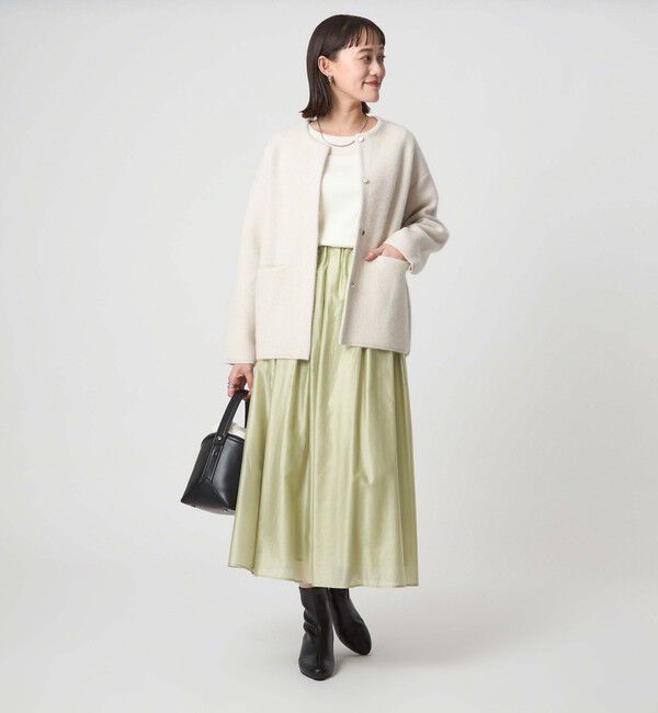 UNITED ARROWS green label relaxing「［size SHORTあり］チンツシアー ギャザー スカート」|フレア|