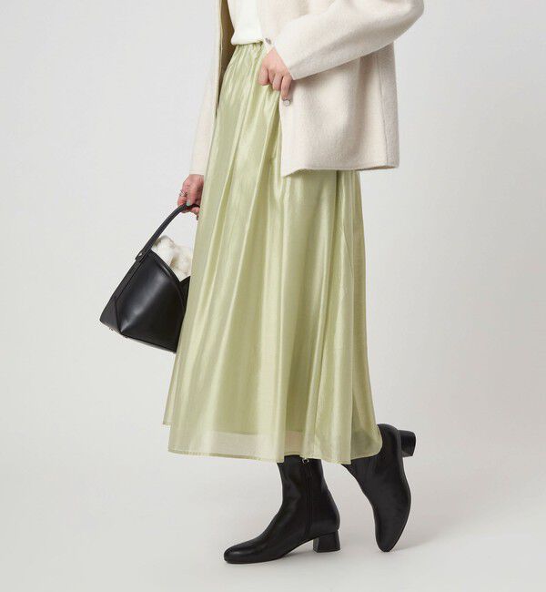 UNITED ARROWS green label relaxing「［size SHORTあり］チンツシアー ギャザー スカート」|フレア|