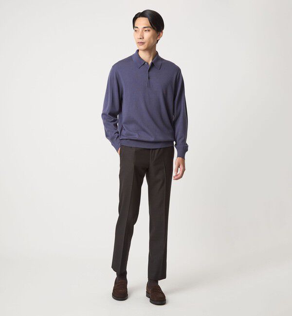 UNITED ARROWS green label relaxing「Super 120's ハイゲージ ニット ポロシャツ」|ニット・セーター|
