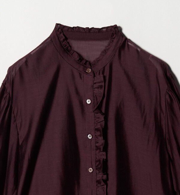 UNITED ARROWS green label relaxing「フロントネック フリル ブラウス」|シャツ・ブラウス|