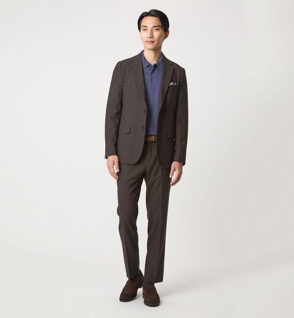 UNITED ARROWS green label relaxing「A+ TWPU バーズアイ スリム アジャスター スラックス -ウォッシャブル・ストレッチ-」|スラックス|