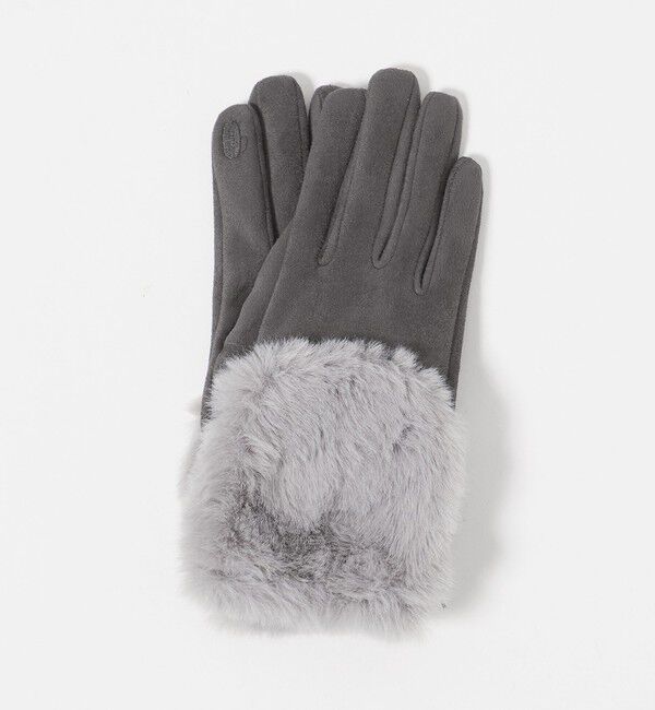 UNITED ARROWS green label relaxing「起毛シルキー フェイクファー グローブ 手洗い可能」|手袋|