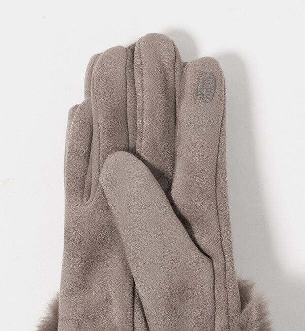 UNITED ARROWS green label relaxing「起毛シルキー フェイクファー グローブ 手洗い可能」|手袋|