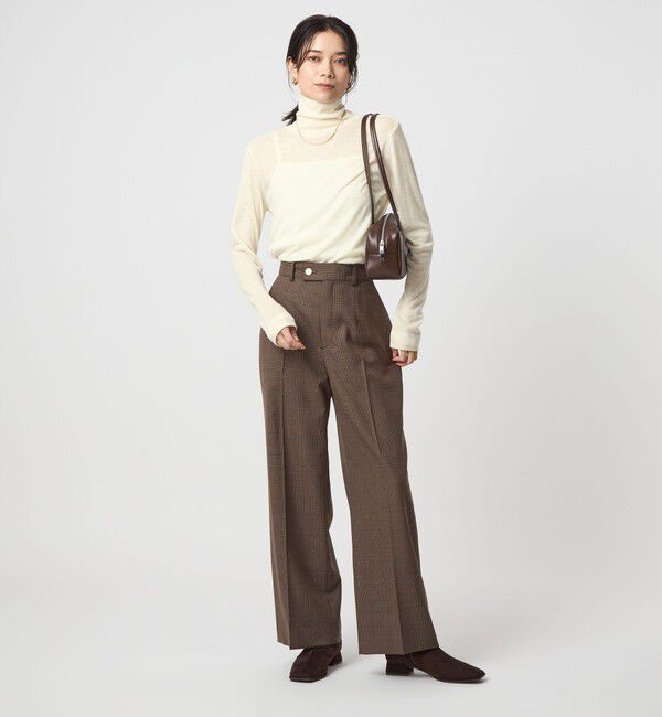 UNITED ARROWS green label relaxing「ウール フライス タートルネック カットソー オフホワイト ライトブルー ウォッシャブル」|Tシャツ・カットソー|