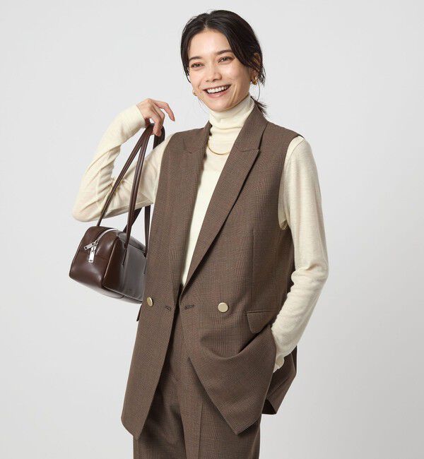 UNITED ARROWS green label relaxing「ウール フライス タートルネック カットソー オフホワイト ライトブルー ウォッシャブル」|Tシャツ・カットソー|