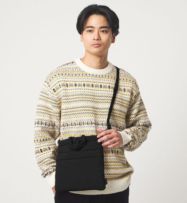 UNITED ARROWS green label relaxing「【別注】＜fellowww＞GLR 巾着 パデット ショルダーバッグ」|ショルダー・メッセンジャー|BLACK