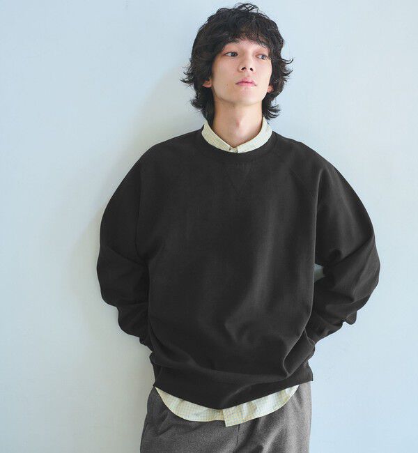 UNITED ARROWS green label relaxing「リバーシブル クルーネック スウェット」|スウェット・ジャージ|BLACK