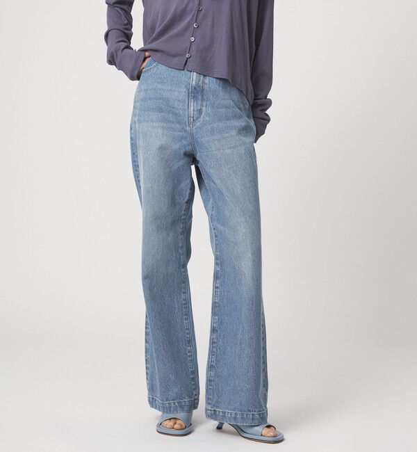 EMMEL REFINES「＜EMMEL REFINES＞EM ハイウエスト ルーズ フレアデニム パンツ」|チノ|