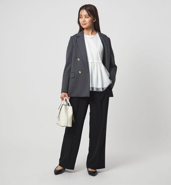 UNITED ARROWS green label relaxing「［size SHORT/TALLあり］パウドレ ワイド パンツ ウォッシャブル ストレッチ」|スラックス|