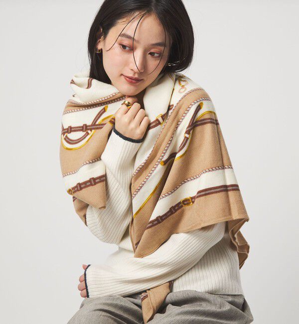 UNITED ARROWS green label relaxing「プリント スクエアストール」|ストール|BEIGE