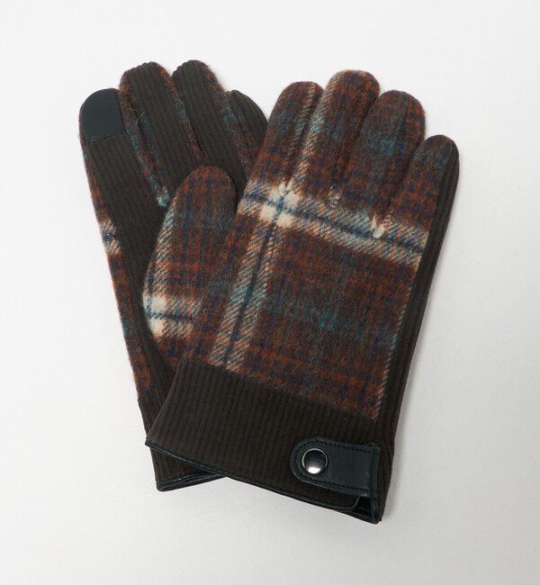 UNITED ARROWS green label relaxing「コーデュロイ チェック グローブ 手袋 -スマートフォン対応-」|手袋|