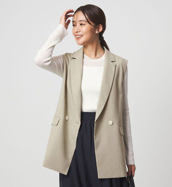 UNITED ARROWS green label relaxing「Greed グリード メランジ テーラード ジレ ウォッシャブル ストレッチ」|ベスト・ジレ|