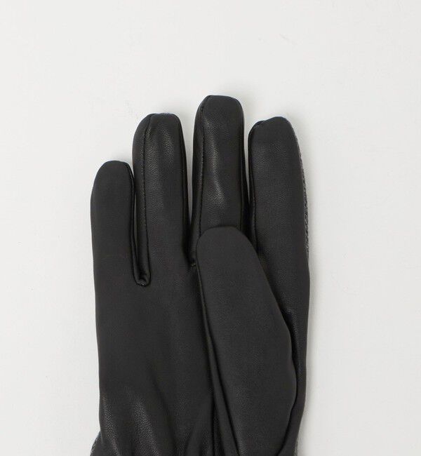 UNITED ARROWS green label relaxing「MOON ムーン ヘリンボーン&times;レザー グローブ -タッチパネル対応-」|手袋|