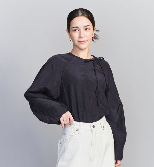 BEAUTY&YOUTH UNITED ARROWS「キュプラ リボンタイノーカラーブラウス」|シャツ・ブラウス|