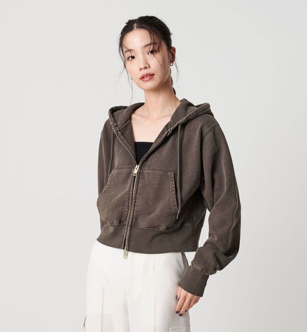 BEAUTY&YOUTH UNITED ARROWS「コットン ショートフロントジップパーカー」|カーディガン|