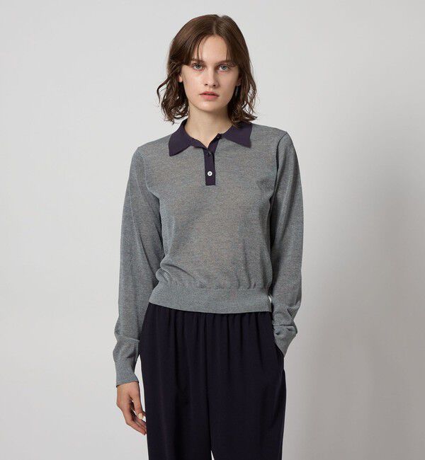 STEVEN ALAN「＜Steven Alan＞リンガー ポロニット」|ニット・セーター|MD.GRAY