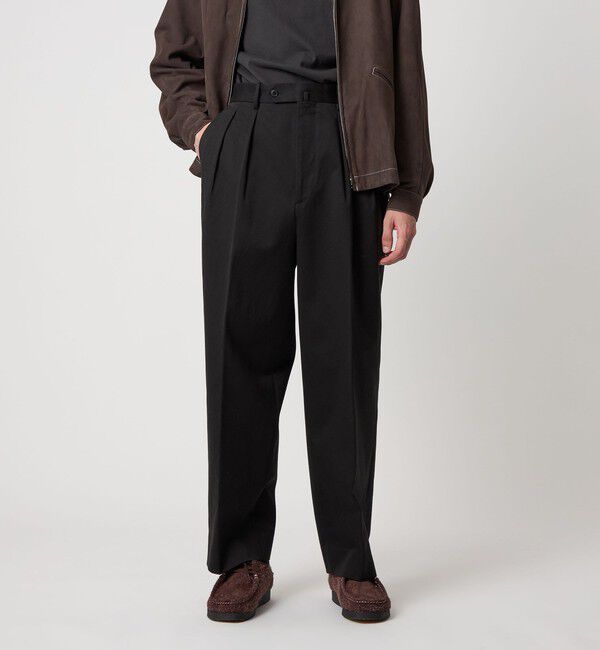 STEVEN ALAN「＜Steven Alan＞ ウエポン ニドム イン ツープリーツ ドレス トラウザーズ」|チノ|BLACK