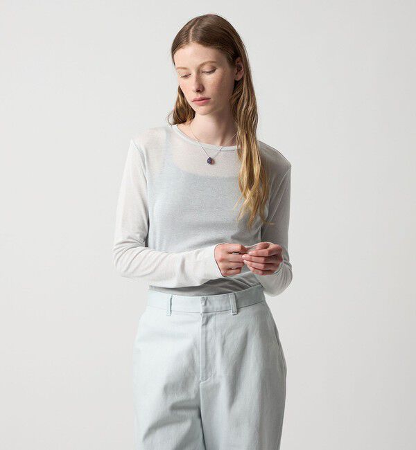 STEVEN ALAN「＜Steven Alan＞ラメ ジャージー ロングスリーブ プルオーバー」|Tシャツ・カットソー|