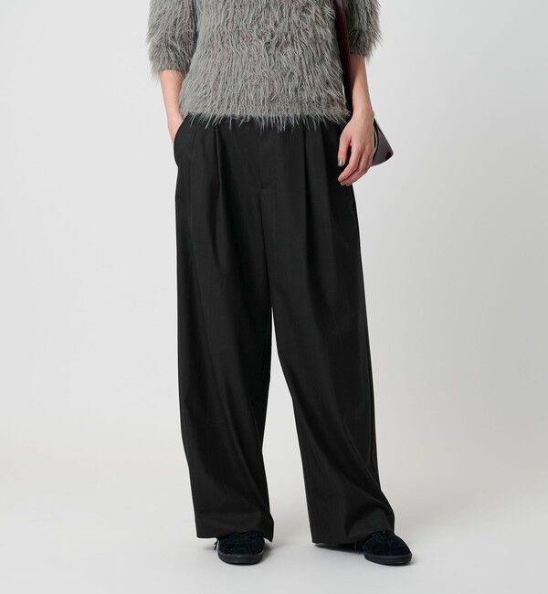 BEAUTY&YOUTH UNITED ARROWS「バックラップ タックワイドパンツ -ウォッシャブル-」|スラックス|