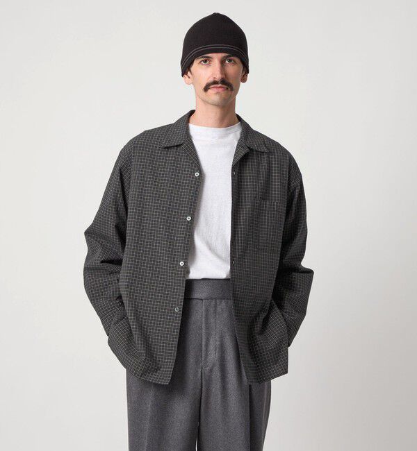 STEVEN ALAN「＜Steven Alan＞ 60 シック チェック オープンカラー シャツ」|シャツ・ブラウス|BLACK