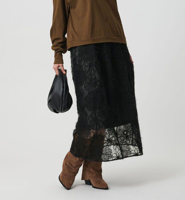 BEAUTY&YOUTH UNITED ARROWS「【WEB限定】エンブロイダリー チュールギャザースカート」|スカート|BLACK