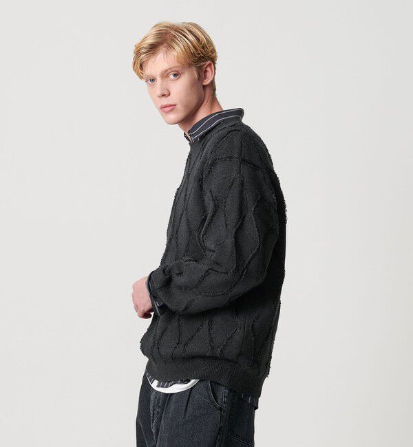 BEAUTY&YOUTH UNITED ARROWS「フリンジ パターン クルーネック ニット」|ニット・セーター|
