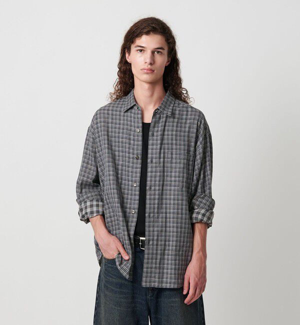 MONKEY TIME「ダブルガーゼ チェック シャツ」|シャツ・ブラウス|