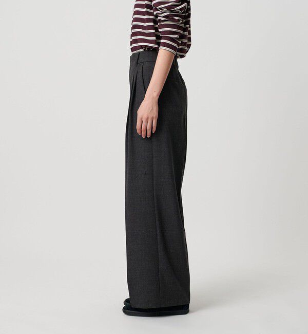 BEAUTY&YOUTH UNITED ARROWS「【WEB限定 Wardrobe DAILY MINIMAL】ウールライクメランジ ワイドパンツ ウォッシャブル」|スラックス|