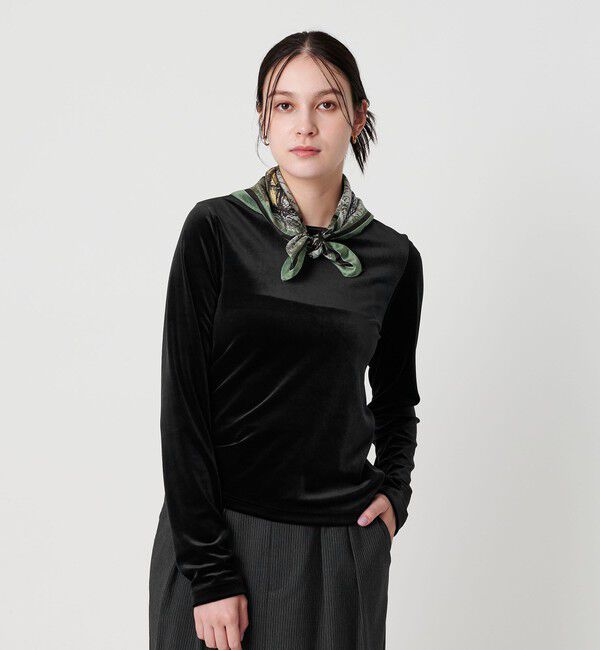 BEAUTY&YOUTH UNITED ARROWS「ポリエステルブレンド ベロアロングスリーブ Tシャツ」|Tシャツ・カットソー|