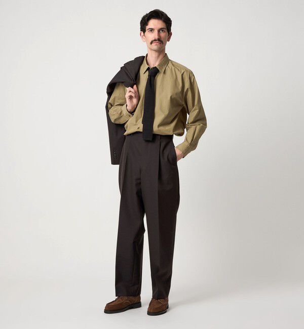 STEVEN ALAN「＜Steven Alan＞ ウール オックスフォード アウト ワンプリーツ スラックス」|スラックス|