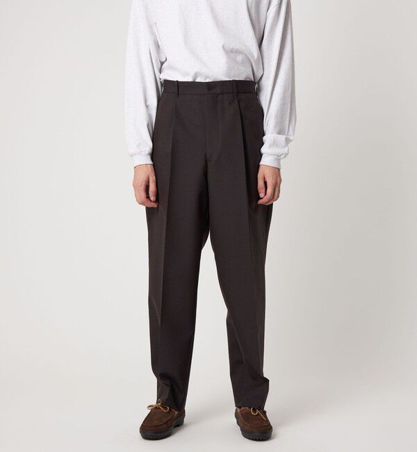 STEVEN ALAN「＜Steven Alan＞ ウール オックスフォード アウト ワンプリーツ スラックス」|スラックス|