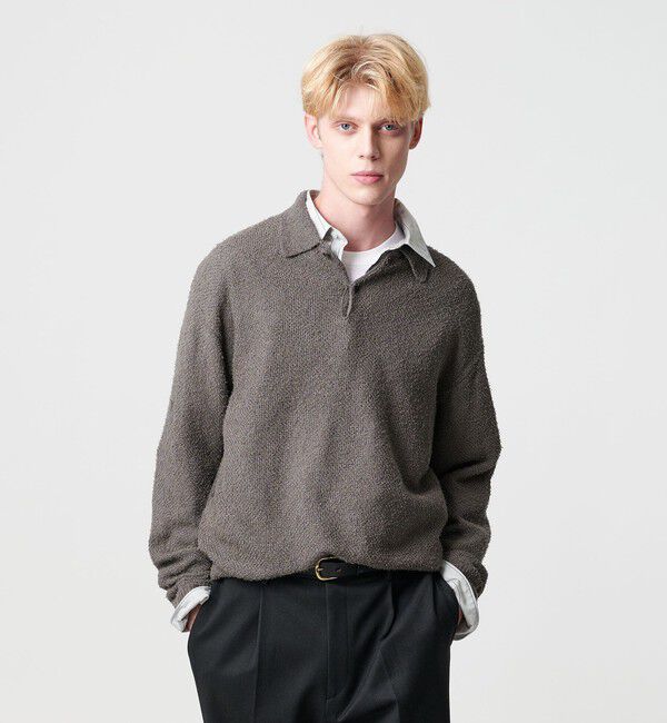 BEAUTY&YOUTH UNITED ARROWS「ニュアンス カール 2B ポロニット」|ニット・セーター|OLIVE