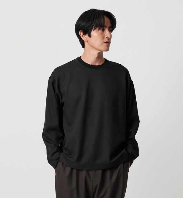 BEAUTY&YOUTH UNITED ARROWS「FUSION TWL フィッシュスリーブ クルーネック カットソー」|Tシャツ・カットソー|BLACK