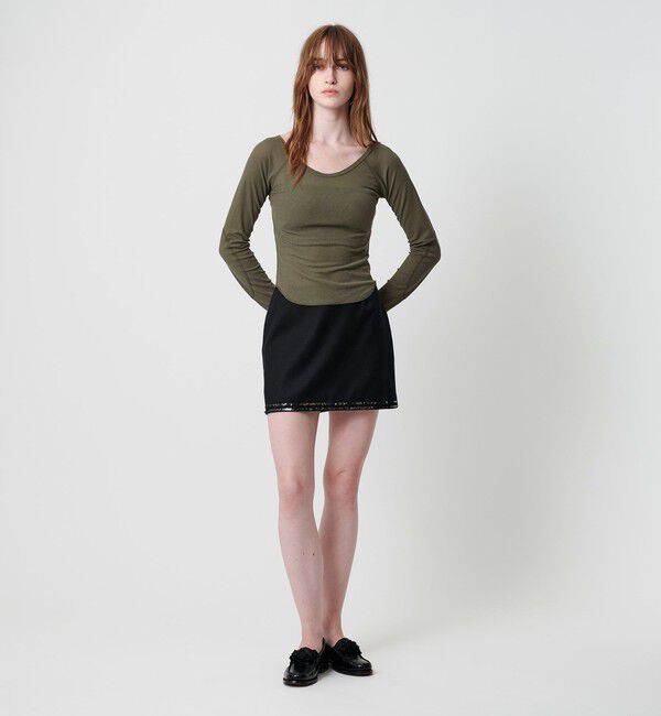 ATTISESSION「＜ATTISESSION＞ワッフル ローカットネック トップス」|Tシャツ・カットソー|