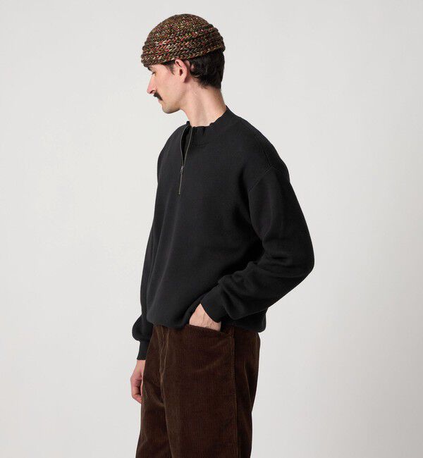 STEVEN ALAN「＜Steven Alan＞ CTN/CA ハーフ ジップ スタンドネック ニット」|ニット・セーター|