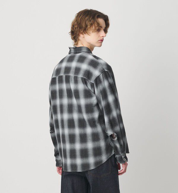 MONKEY TIME「ディストレスト ネル チェック シャツ」|シャツ・ブラウス|