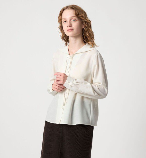 STEVEN ALAN「＜Steven Alan＞ツイル セーラー カラー ブラウス」|シャツ・ブラウス|