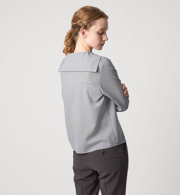 STEVEN ALAN「＜Steven Alan＞ツイル セーラー カラー ブラウス」|シャツ・ブラウス|LT.GRAY