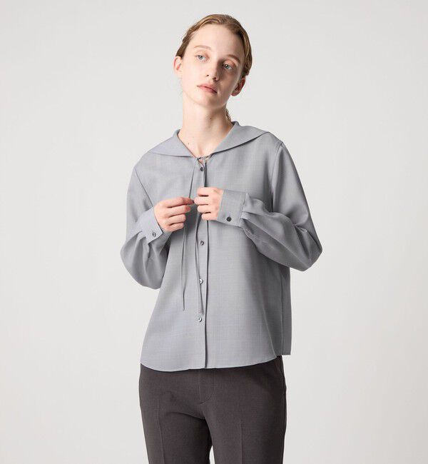 STEVEN ALAN「＜Steven Alan＞ツイル セーラー カラー ブラウス」|シャツ・ブラウス|